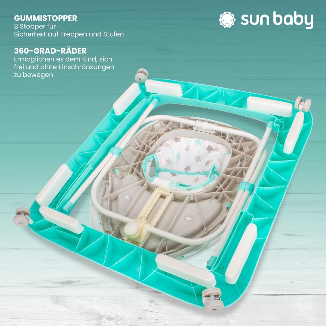 Kinderfahrzeug Lernrad Lauflernhilfe Spielcenter Gehfrei Gehhilfe Baby Walker Babyschaukel (Hellblau