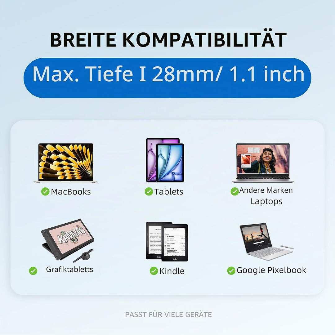 ELETIUO Laptop-Halterung für Wand und unter dem Schreibtisch, mit Kleber und Schrauben, 26 mm dick,
