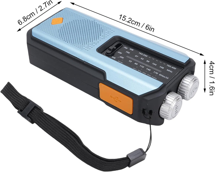 JTLB Notfall-Radio, AM FM WB Radio mit LED-Taschenlampe, Solar Hand Cranked Power Generation, SOS 20