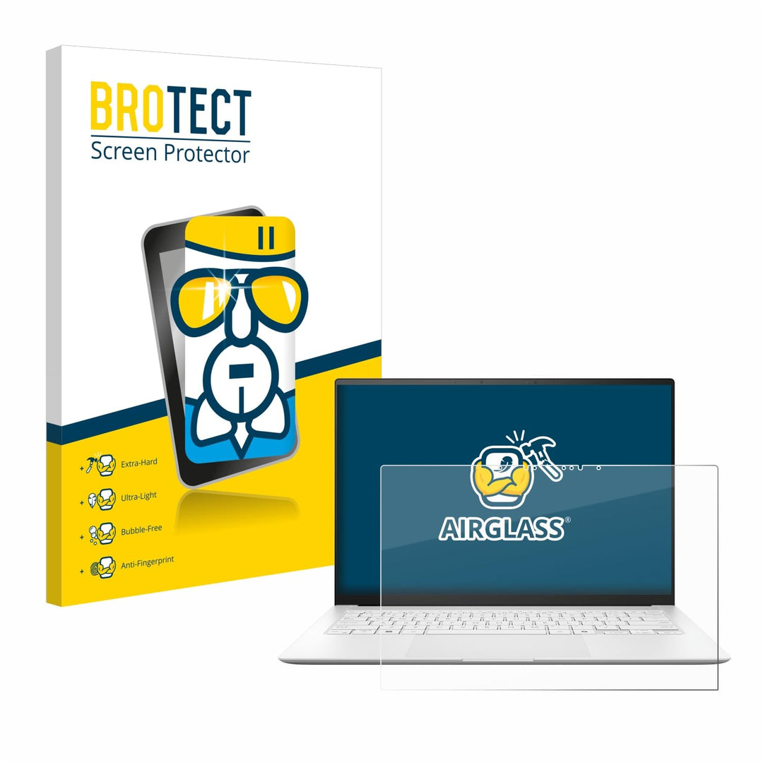 BROTECT Schutzglas für ASUS ZenBook S 14 UX5406 Schutzfolie Panzer Folie Glas[Extrem Kratzfest 9H, A