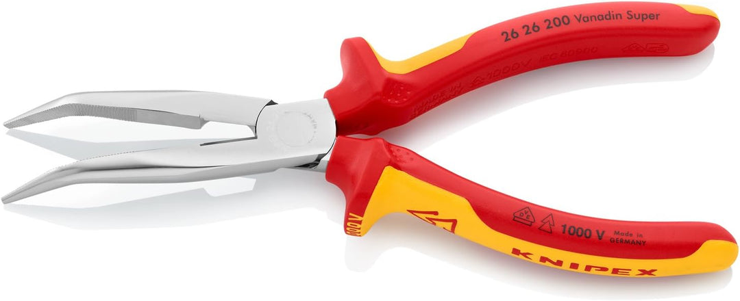 Knipex 00 20 12 – Elektro-Paket mit drei VDE-geprüften Zangen & 26 26 200 – Flachrundzange mit Schne