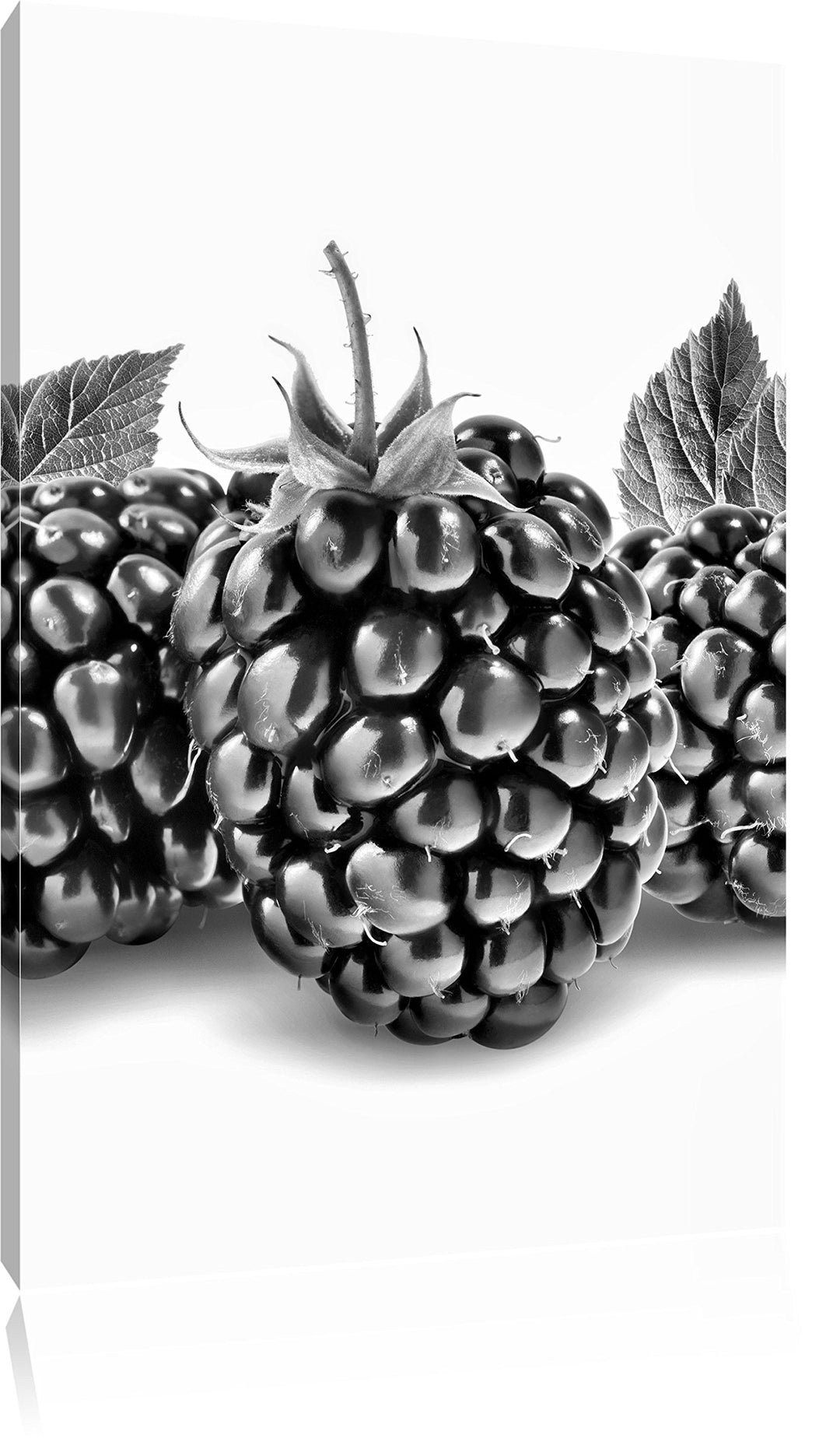 Pixxprint Leckere Brombeeren als Leinwandbild | Grösse: 100x70 | Wandbild| Kunstdruck | fertig bespa