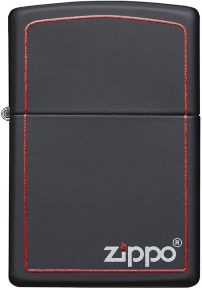 Zippo Original Feuerzeug Black Matte with Border & Logo