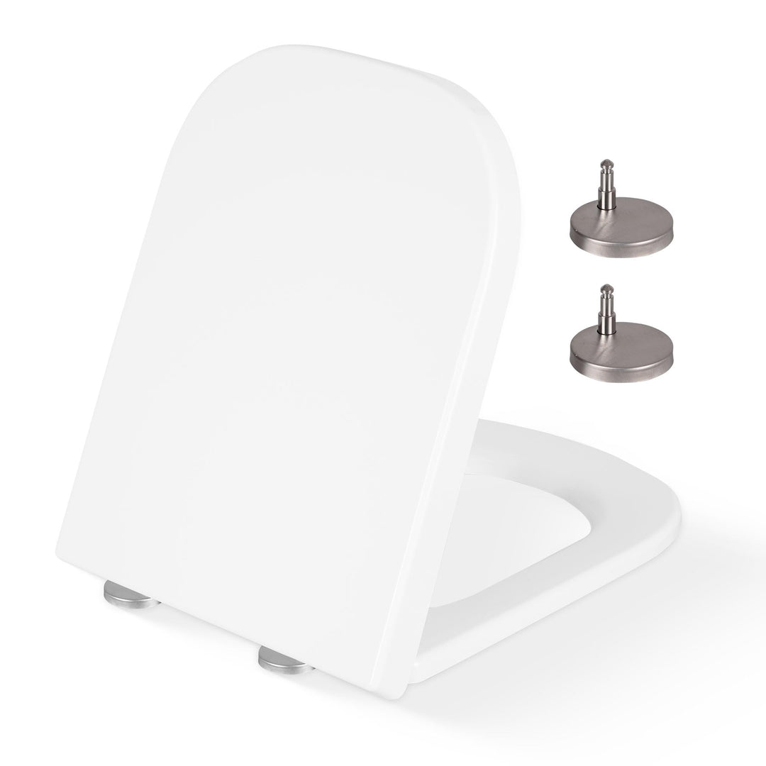 CUQOO Toilettensitz mit Absenkautomatik, quadratisch, hochwertiger robuster Toilettensitz mit Schnel