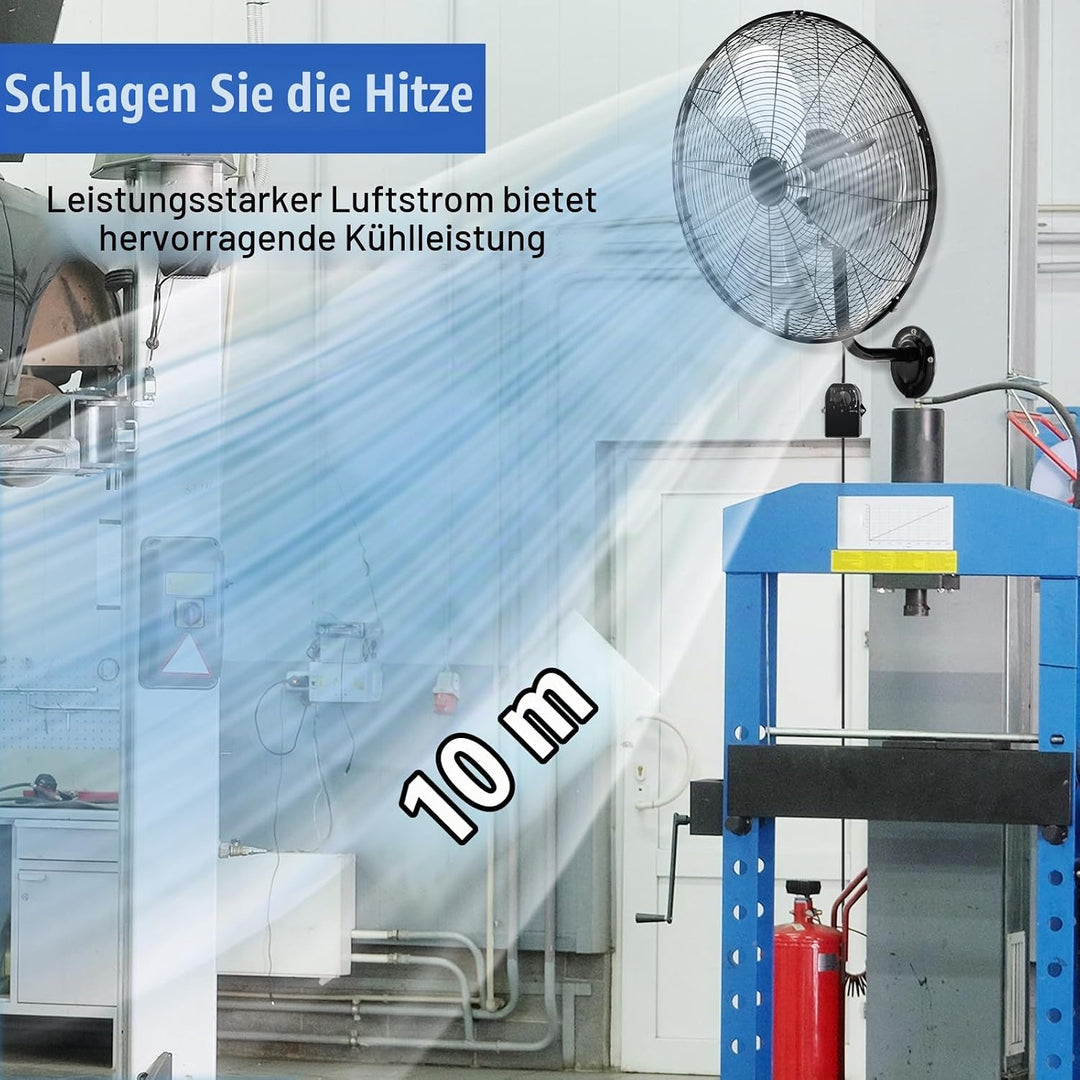 SOARS Wandventilator Ø56cm, 120W Ventilator Wand mit 3 Geschwindkeitsstufen, 30°Vertikalwinkel &amp; aut