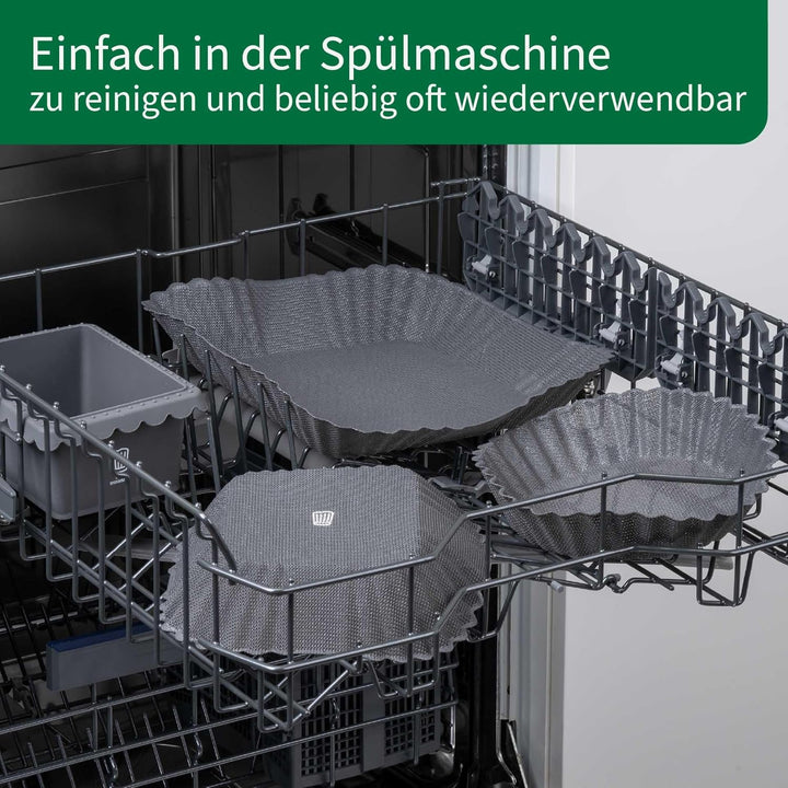 Chefkoch trifft Fackelmann Mini-Kastenform 2er-Set für Heissluftfritteuse und Backofen – Silikon Bac