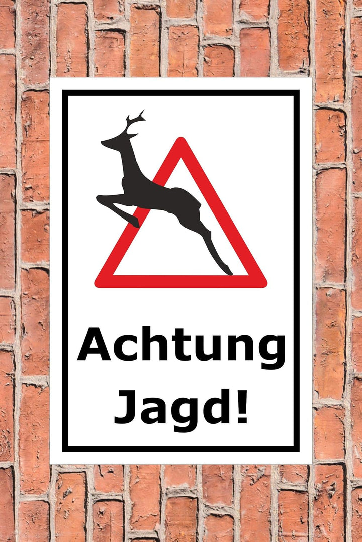 Melis Folienwerkstatt Schild Achtung Jagd - 60x40cm - 3mm Aluverbund – 20 VAR S00351-008-A 60x40cm –