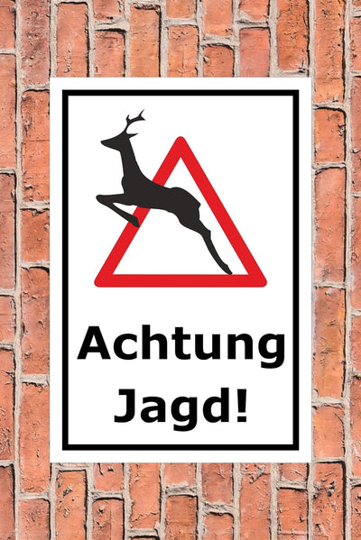 Melis Folienwerkstatt Schild Achtung Jagd - 60x40cm - 3mm Aluverbund – 20 VAR S00351-008-A 60x40cm –