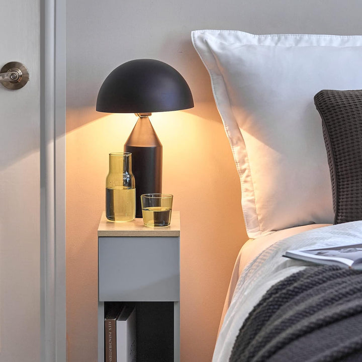 SoBuy FBT111-HG Nachttisch mit Schublade für Boxspringbett Sofatisch Beistelltisch schmal Telefontis