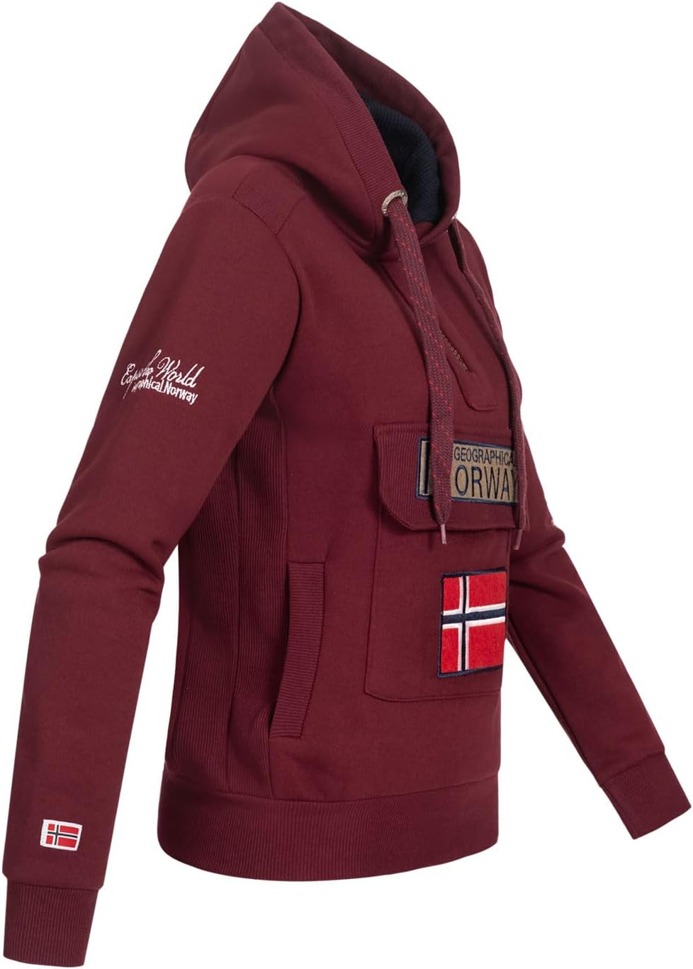 Geographical Norway GYMCLASS Damen Sweatshirt XXL Burgunderrot, XXL Burgunderrot