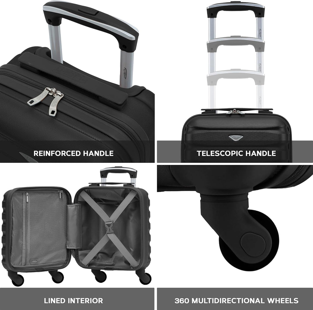 Flight Knight Leichte 4-Rad-abs-hartschalenkoffer Handgepack, Zugelassen Fur Uber 100 Fluggesellscha