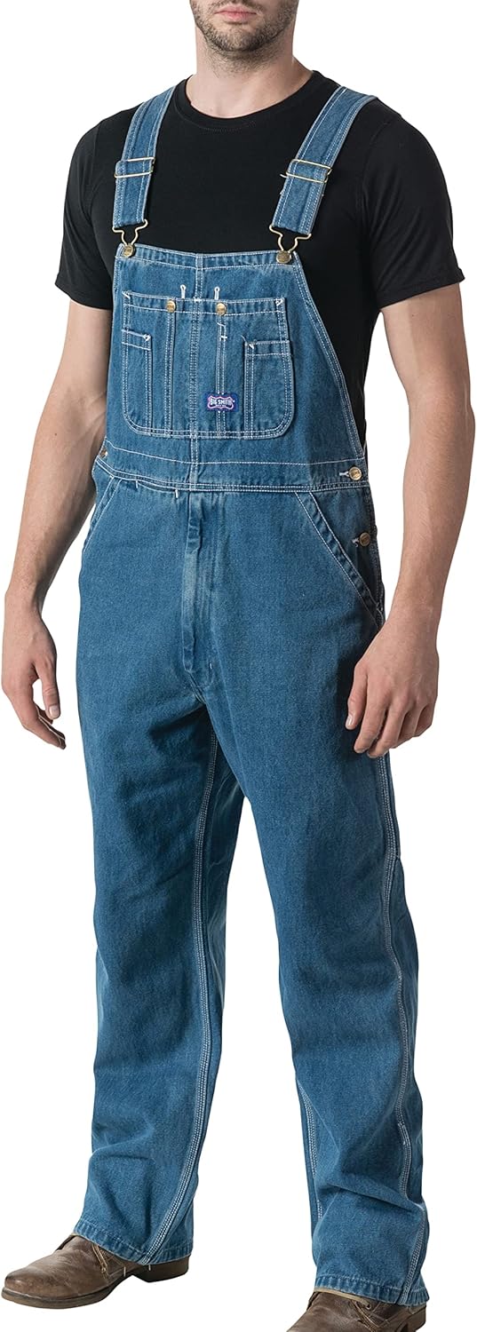 Liberty Herren Big Smith Lätzchen, Stonewashed Latzhose aus Denim 50W / 30L Stonewashed Denim, 50W /