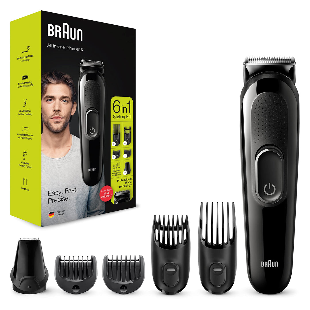 Braun 6-in-1 Bartschneider, mit Haar- und Nasentrimmer, für Bart-, Gesichts- und Haarschneidemaschin