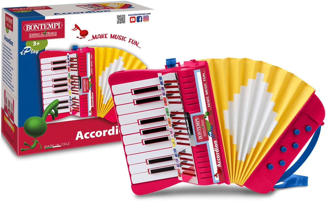 Bontempi 33 1780 Akkordeon mit 17 Tasten (C-E) und Halbtönen. 6 Bässe. Tragegurt Wird mitgeliefert.