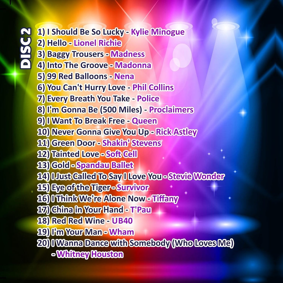 Mr Entertainer Big Karaoke Hits of The 80's (Eighties) CDG Pack. 40 besten Songs aus den Achtzigern