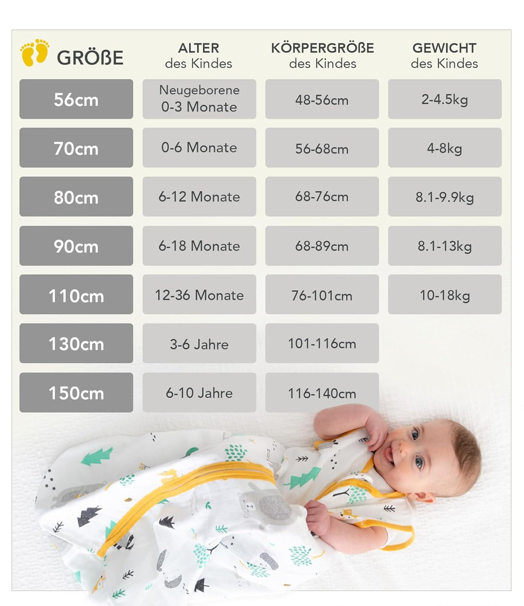 schlummersack Kinder Schlafsack Baby Winter 130 cm Känguru | Winterschlafsack Baby mit Ärmel 3.5 Tog