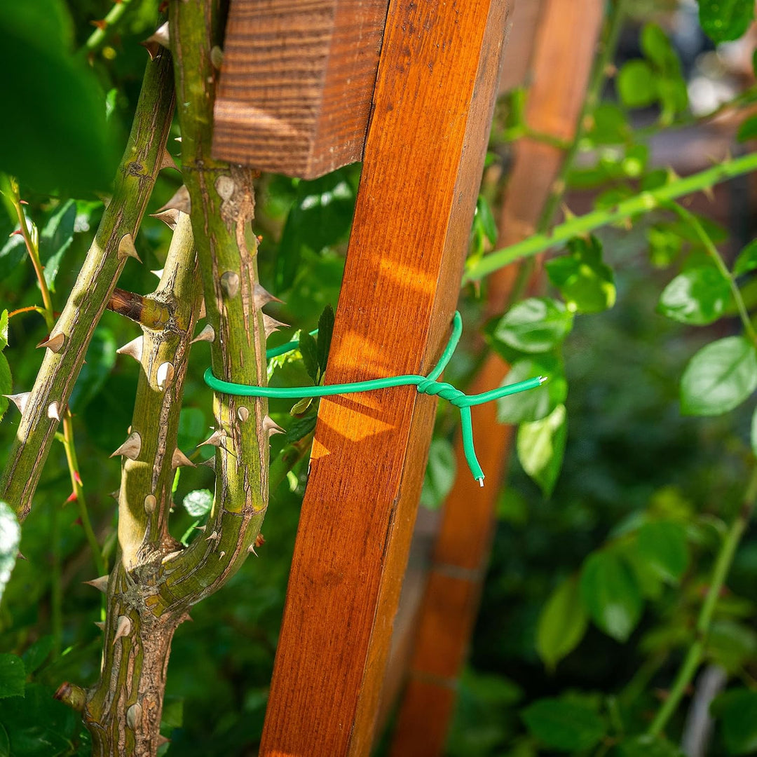 KADAX 10 x Gartendraht 3mm x 8m, grüner Bindedraht zum Befestigen von Pflanzen, Pflanzendraht gummie