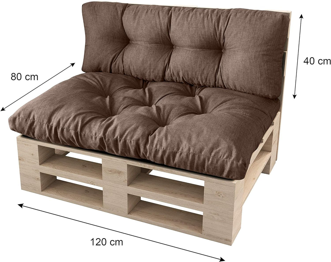 sunnypillow Palettenkissen Auflage Set für Europaletten Indoor und Outdoor Palettenpolster Palettens