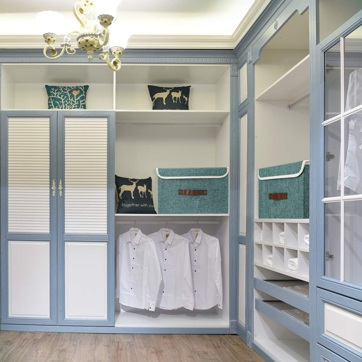 TYEERS Faltbare Aufbewahrungsbox mit Deckel, Stoff, Waschbare, Kisten Aufbewahrung mit Deckel, 38x25