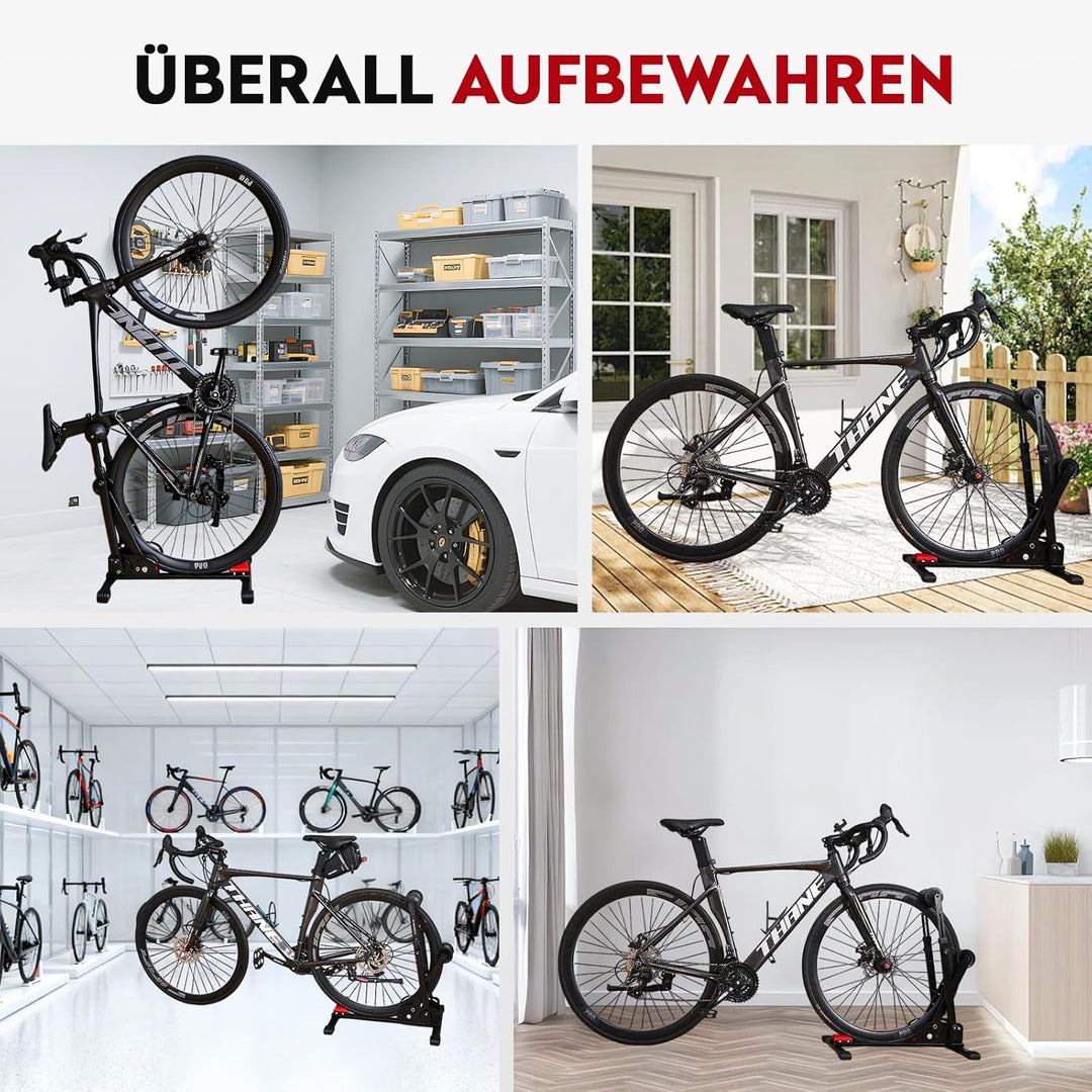 Taimimy Freistehender Fahrradständer, Fahrradhalterung Boden Vertikal, Hinterrad und Vorderrad Ausst