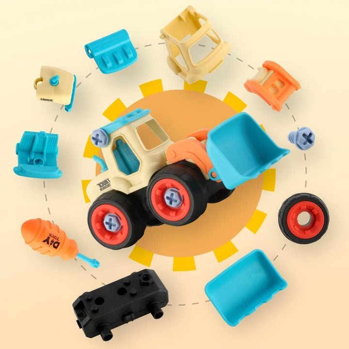 Montage Spielzeug Auto LKW Bagger Spielzeug mit Schraubendreher BAU Baufahrzeuge Fahrzeuge, DIY Lern
