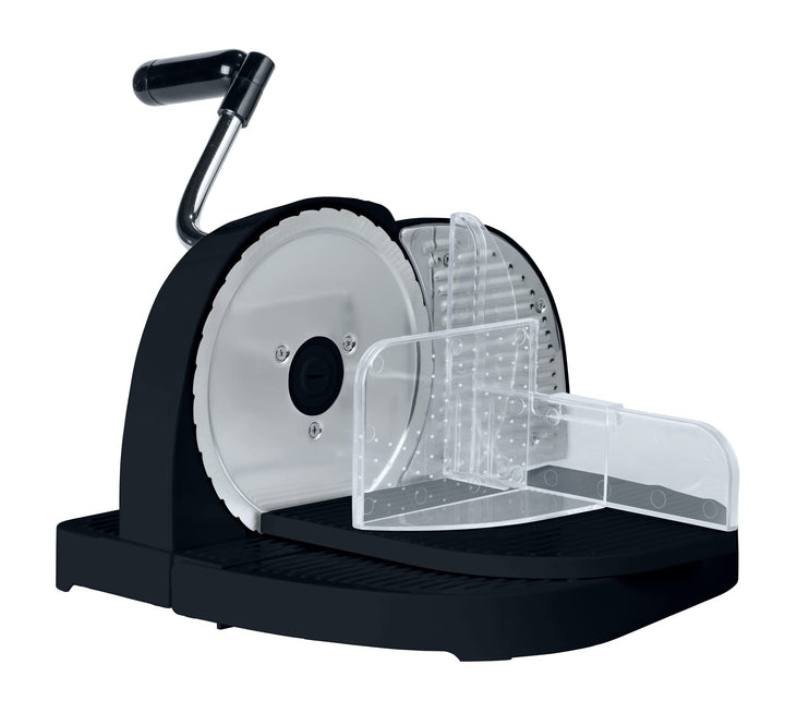 WENKO Brotschneidemaschine Schwarz, Schneidemaschine für Brot aus Kunststoff mit Edelstahlmesser, Fü