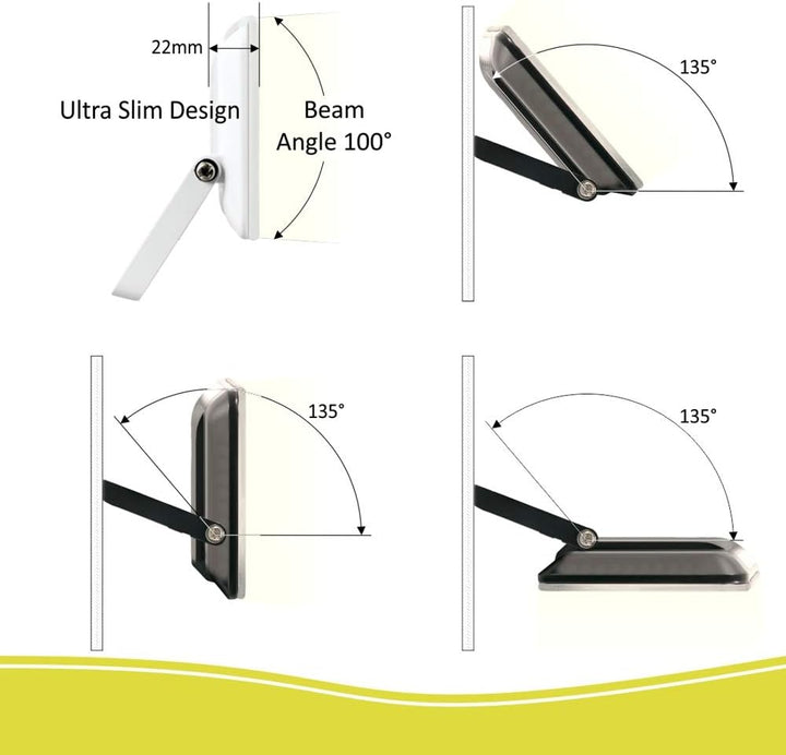ELRO LF5020 LED-Aussenleuchte - Elegantes Design - Aus robustem Aluminium - Verstellbar - 20W - 1600