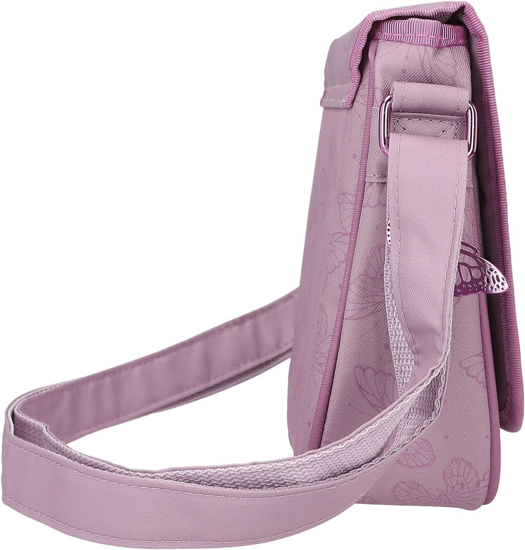 Depesche 12778 TOPModel Fairy Love - Kleine Umhängetasche in Mauve mit Model-Motiv und Schmetterling