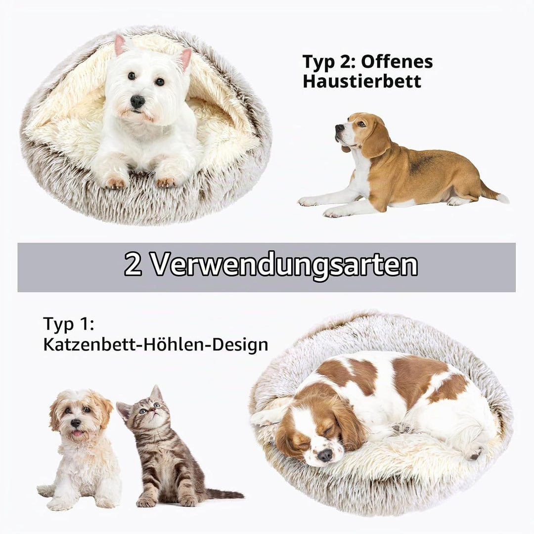 Arquiel Katzenbett, Katzennest, Haustierbett Tierbett, Kleine Hundebett Waschbarer Flauschiges Rund