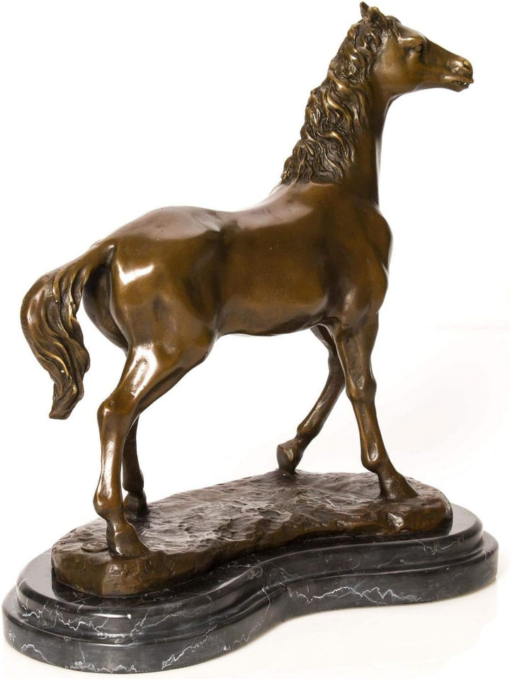 aubaho Bronzeskulptur Pferd 6kg Bronze Statue 32cm Skulptur Figur Antik-Stil Horse