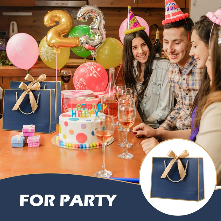 Geschenktüte mit Schleife,Geschenktüte Weiss,Geschenktaschen für Geburtstag, Hochzeit, Festivalfeier