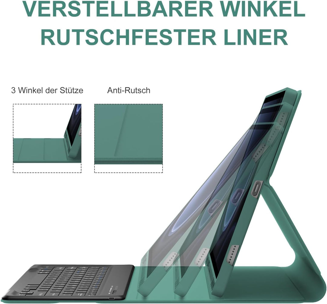 Tastatur für Samsung Galaxy Tab S10+ 2024/S9 FE+/S9 Plus 12.4", Hülle mit Tastatur für Samsung Tab S