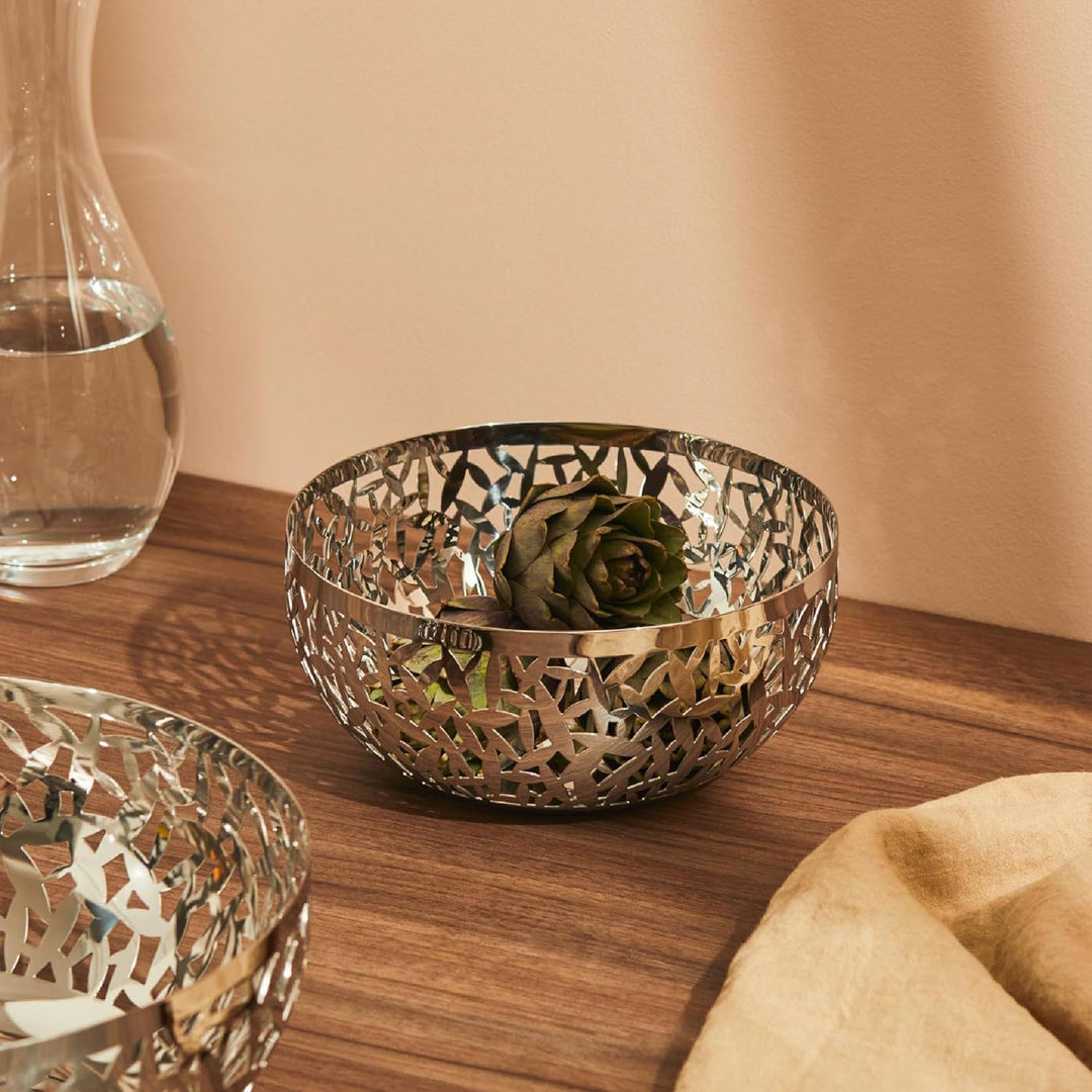 Alessi "Cactus" Schale, durchbrochen aus Edelstahl 8.5 x 22 x 11.7 cm Silber, 8.5 x 22 x 11.7 cm Sil