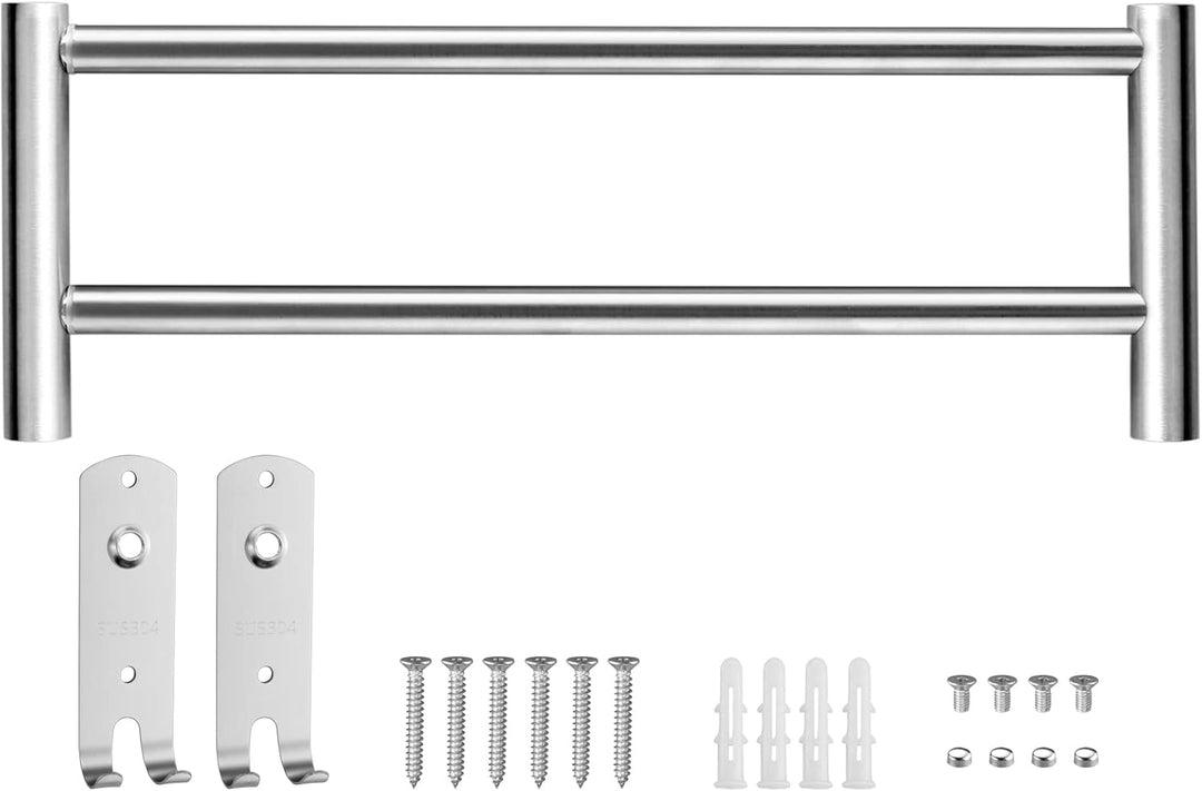 TANiCE 40-70cm Handtuchstange doppelt Bad einstellbar Edelstahl Selbstklebend Handtuchstange wandmon