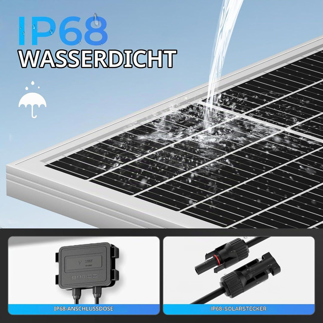18BB Solarpanel, N-Type 12 V Solarmodul, 25% Hocheffiziente Monokristalline PV-Module, IP68-Wasserdi
