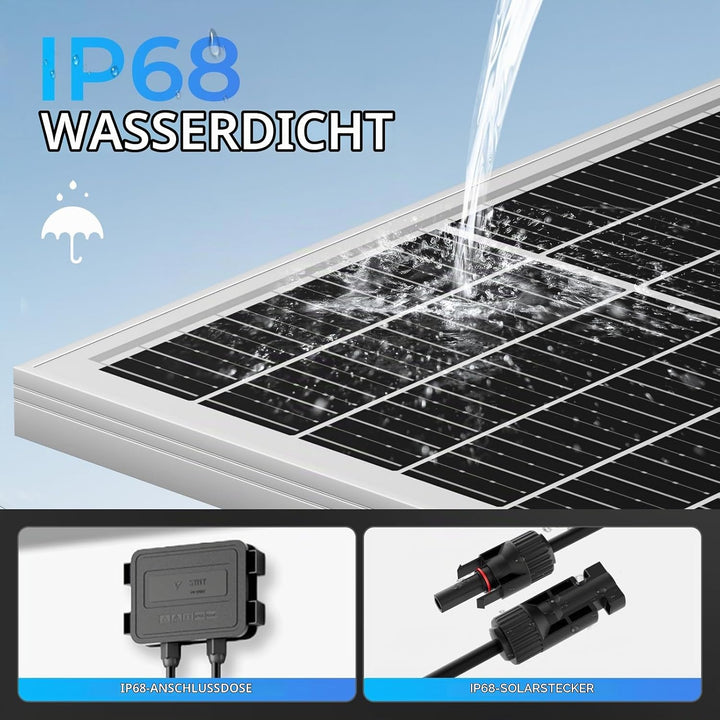 18BB Solarpanel, N-Type 12 V Solarmodul, 25% Hocheffiziente Monokristalline PV-Module, IP68-Wasserdi