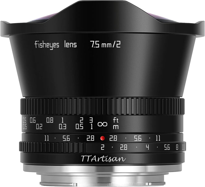 TTARTISAN 7.5mm F2.0 APS-C Fisheye Objektiv Manueller Fokus für Fuji X Mount