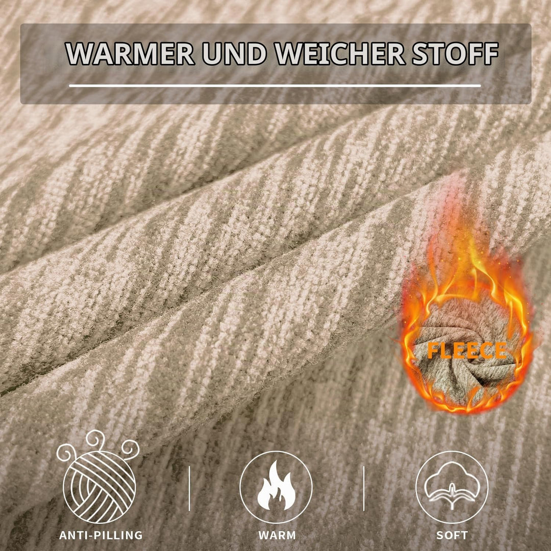 Soneven Fleecejacke Damen, Damen Fleece Jacke mit Durchgehendem Reissverschluss Langärmlig Leicht Fu
