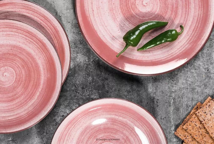 Konsimo. 6er Set Suppenteller - Pastateller - Tiefteller - für 6 Personen - Schale aus Keramik - LIN