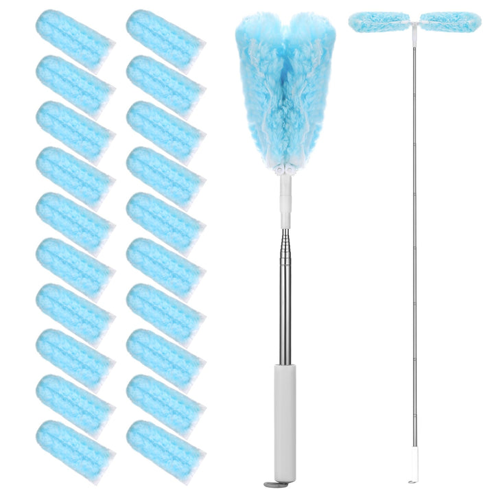 Staubwedel Teleskop Kompatibel mit Swiffer mit 20 Nachfüllpack | 183cm Lang Staubwedel Ausziehbar, F