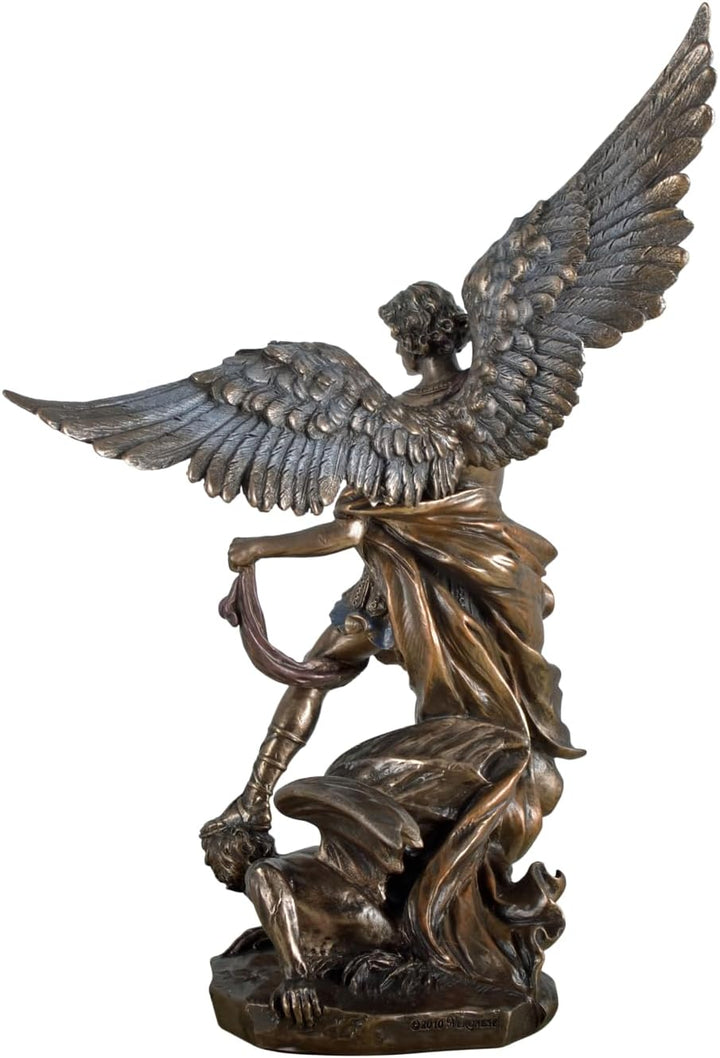 Veronese Figur Erzengel Michael bekämpft das Böse Figur bronziert Skulptur