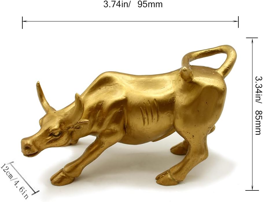 Skulptur Heimdekoration Golden Copper Bull (Feng Shui) steht für Glück des Lebens Reichtum, Messing
