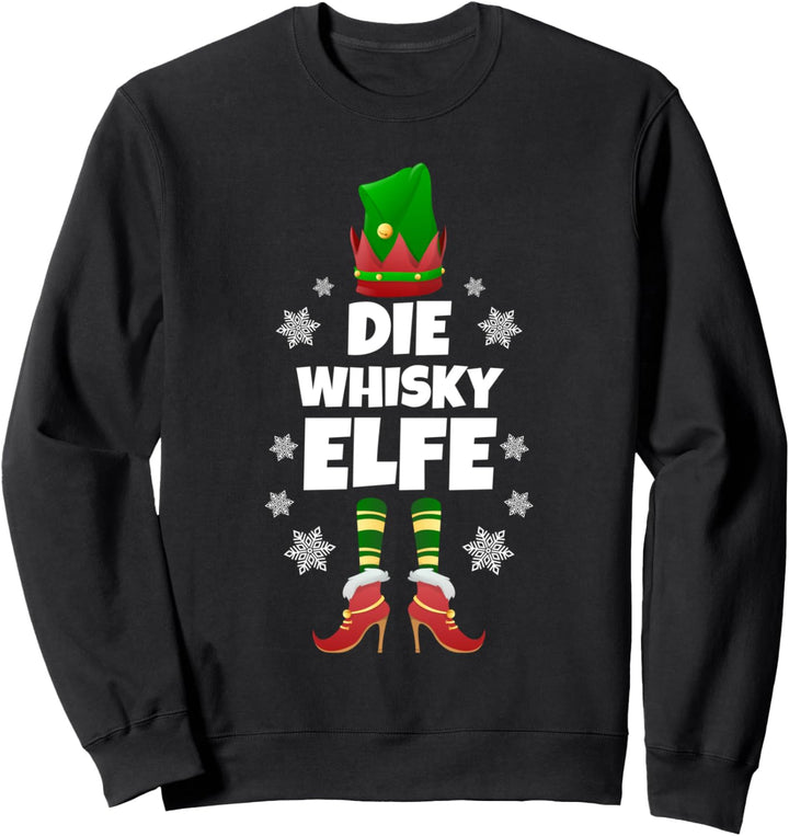 Whisky Elfe Elfen Familien Outfit Weihnachten Weihnachtself Sweatshirt