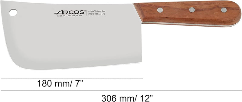 ARCOS Atlantik Küchenbeil aus rostfreiem geschmiedetem Stahl 180mm und Holzgriff, Professionelles Be
