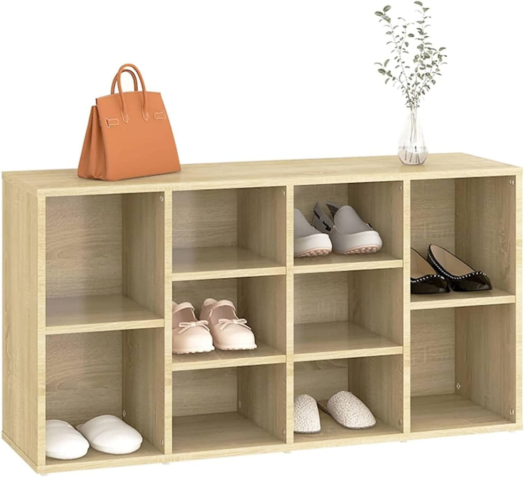 Susany Schuhbank mit 10 Fächer, Schuhregal Schuhschrank Schuhablage Schuhständer Schuhaufbewahrung S
