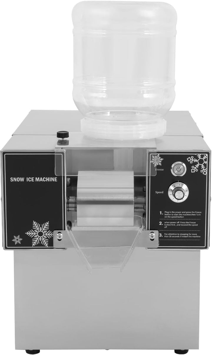 OUKANING Kommerzielle Schneeflocken-Eisbereiter Edelstahl mit 2x5L Behältern - Schneeeis-Maschine mi