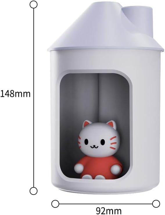 Niedlicher Katzen-Luftbefeuchter, Kaltnebel-Doppelspray-Luftbefeuchter, neuer Luftbefeuchter (weiss)