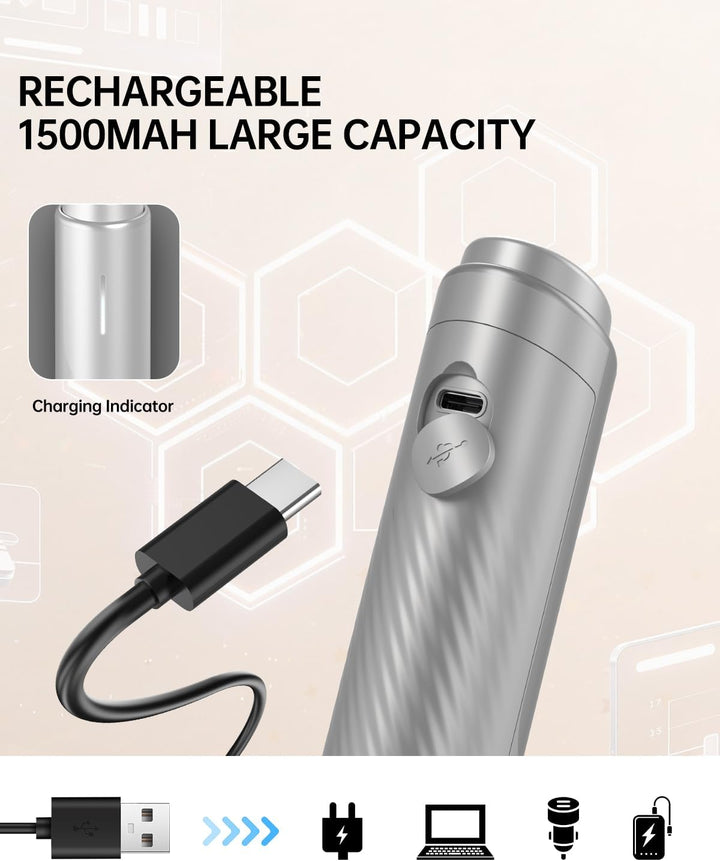 CIRCLE JOY Elektrischer Milchaufschäumer Stab mit variabler Geschwindigkeit Variabel Silber - Box &amp;
