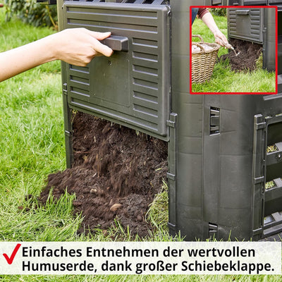 HECHT Thermokomposter aus Kunststoff – Schnellkomposter mit praktisches Stecksystem – Robuster & hoc