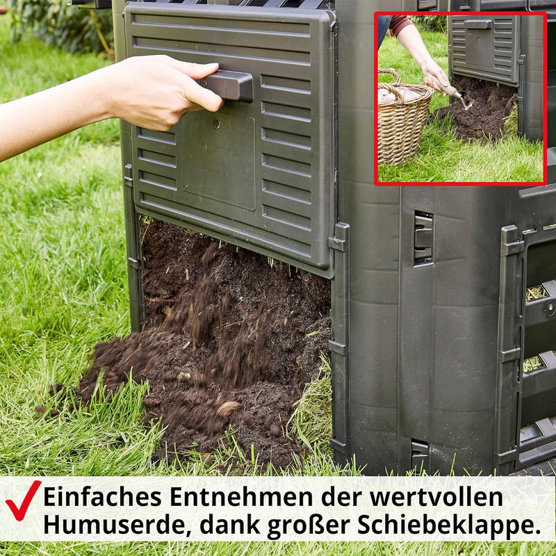 HECHT Thermokomposter aus Kunststoff – Schnellkomposter mit praktisches Stecksystem – Robuster & hoc
